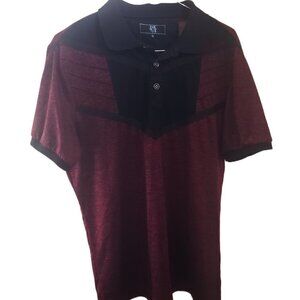 EK Men's Burgundy with Black Color & Trim Short Sleeve Shirt